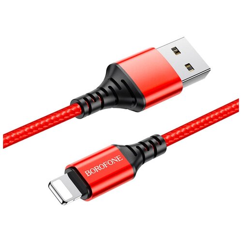 Кабель Borofone BX54 Ultra bright USB - Lightning, 1 м, 1 шт., красный кабель usb lightning для iphone borofone bx54 красный