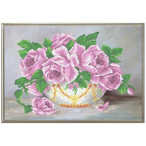 Рисунок на канве RK LARKES Чаша с розами, 26x38 см