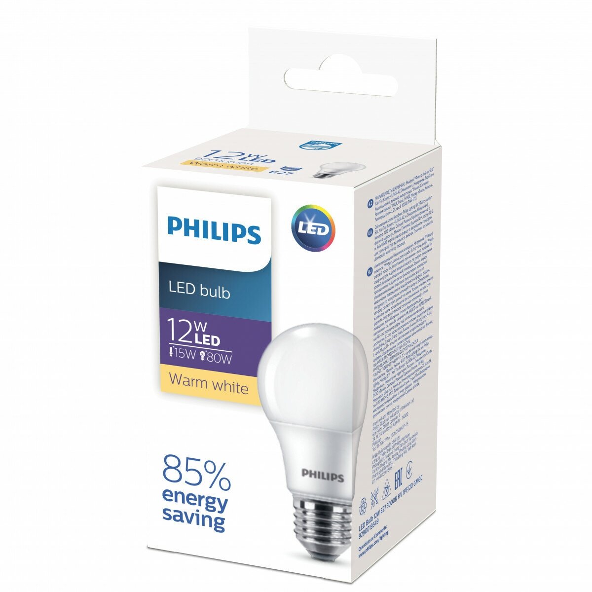 Лампа светодиодная Philips LED Bulb 929001954907, E27, A60, 12 Вт, 3000 К - фотография № 3