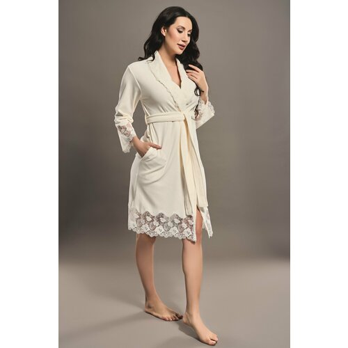 фото Халат nusa, размер 2xl, бежевый