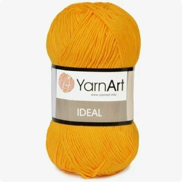Пряжа для вязания YarnArt "Ideal", 1 моток, 170 м 50 г, 100% хлопок, цвет 228 желтый