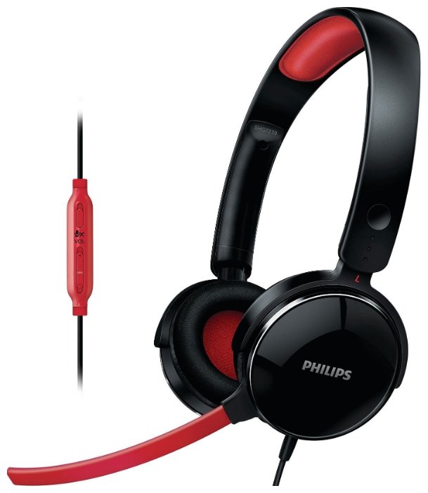 Наушники с микрофоном PHILIPS SHG7210 черный-красный