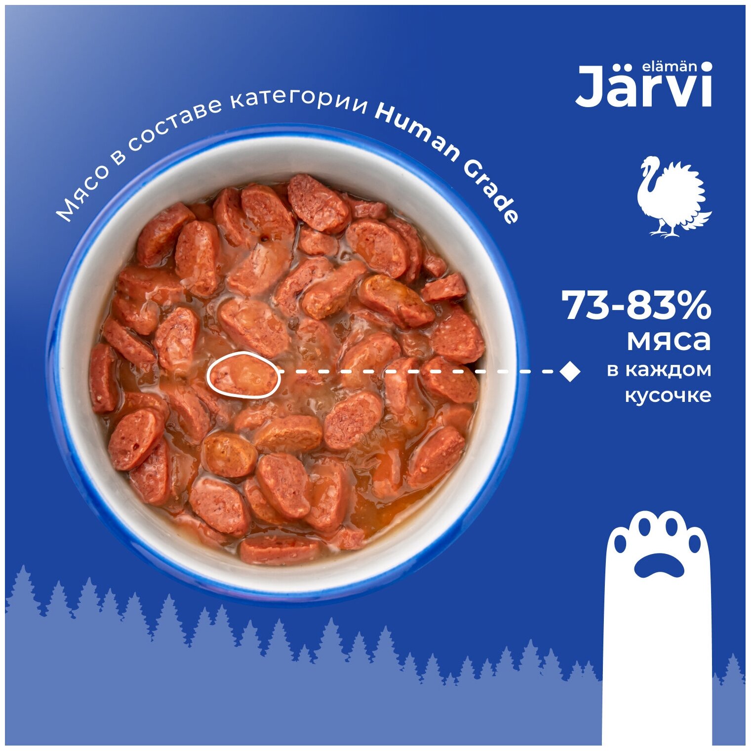 Jarvi пауч для кошек с чувствительным пищеварением (кусочки в соусе) Индейка, 85 г. - фотография № 4