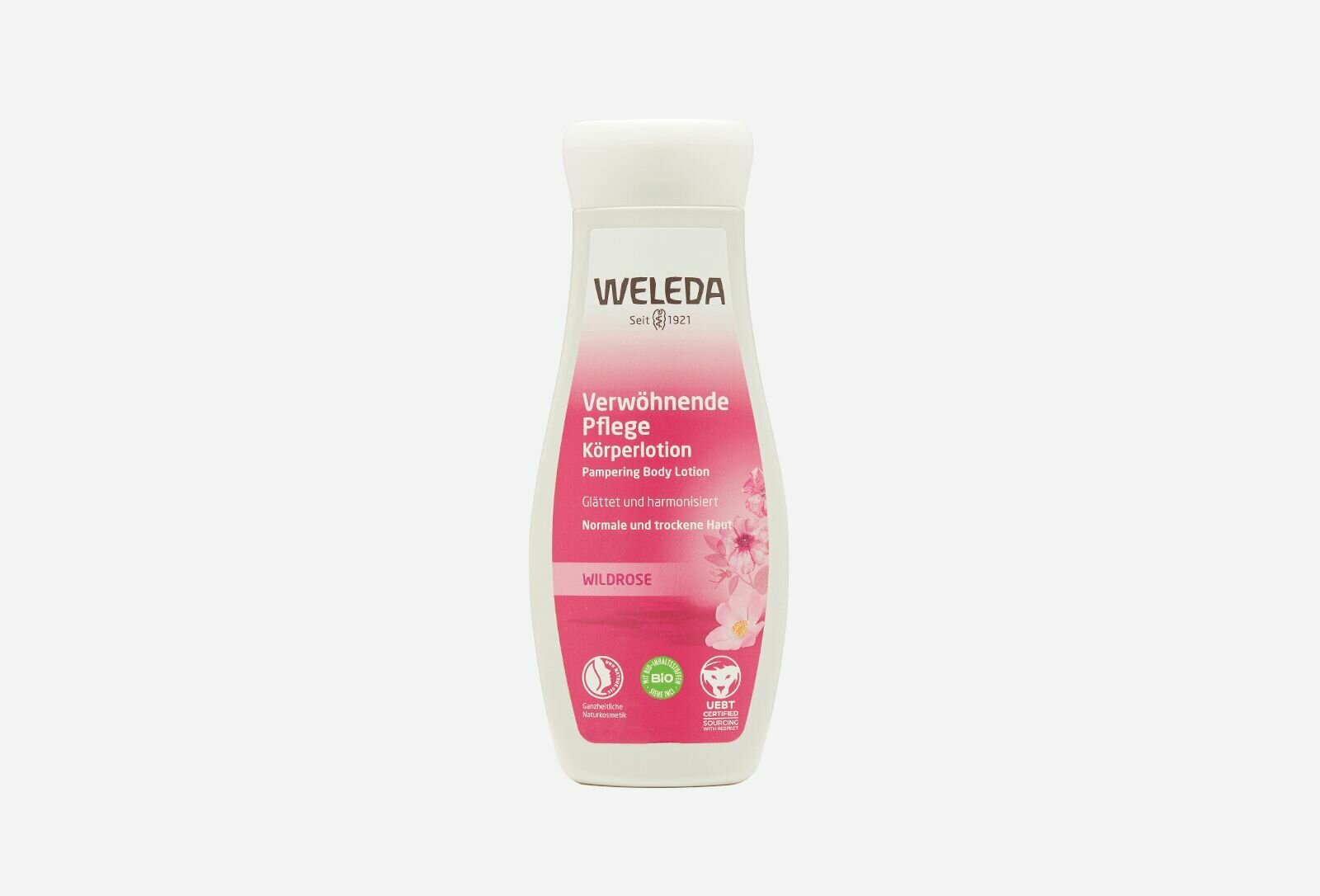 Розовое нежное молочко для тела weleda wild rose harmonising body lotion