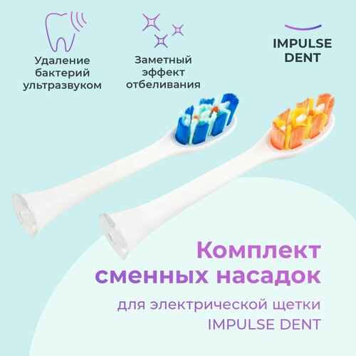 impulse Сменные насадки для электрической зубной щетки IMPULSE DENT, комплект 2 шт