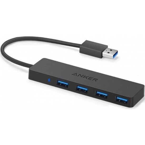 Хаб(разветвитель) Anker 4-Port Ultra Slim USB3.0, A7516016, черный