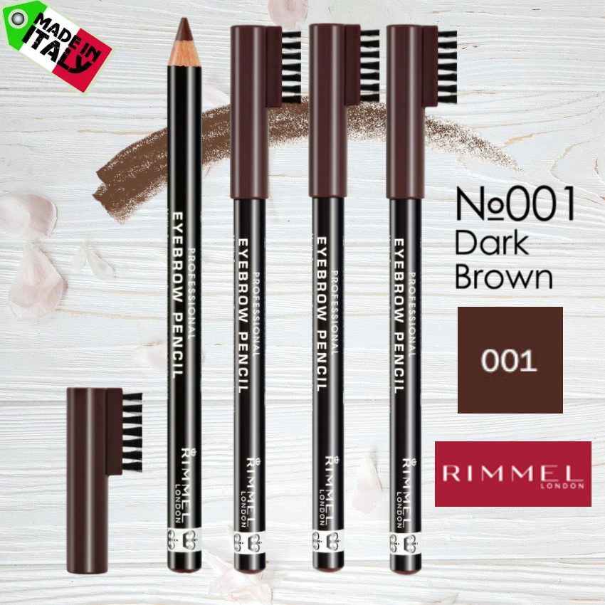 4 шт. Карандаш профессиональный для бровей Rimmel Professional - Dark Brown №001, Италия.