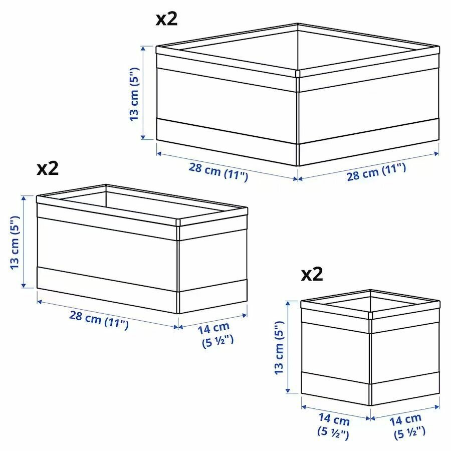 Набор органайзеров для хранения вещей IKEA SKUBB (Икея Скубб) 6 штук - фотография № 3