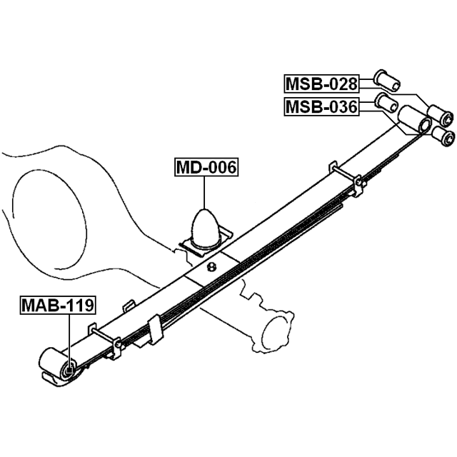 Отбойник заднего амортизатора Febest MD-006