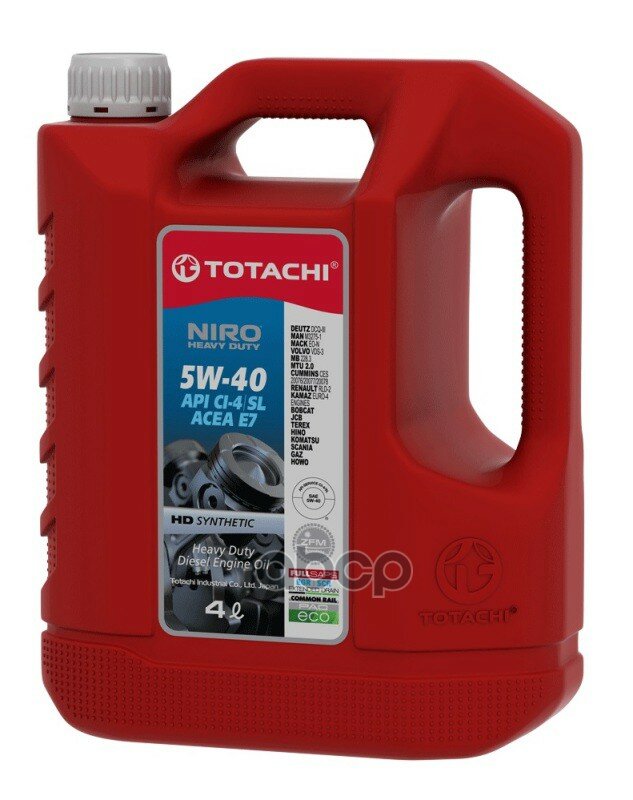 TOTACHI Totachi Niro Hd Synthetic 5W40 Пласт.(4L)_Масло Моторн! Синтapi Ci-4/Sl, Acea E7, Vds-3, Mb 228.3