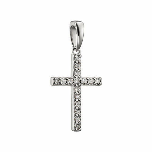 фото Подвеска oriental, белое золото, 585 проба, фианит