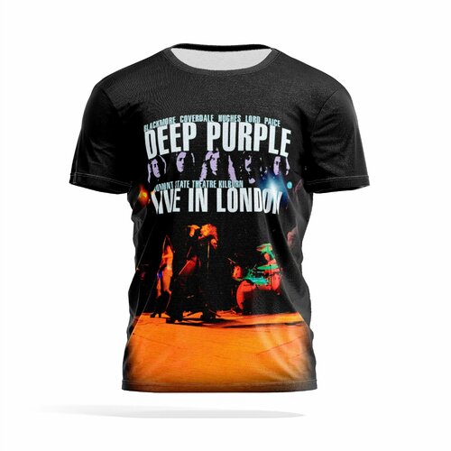 deep purple виниловая пластинка deep purple live in london 2002 Футболка PANiN Brand, размер L, черный, коралловый