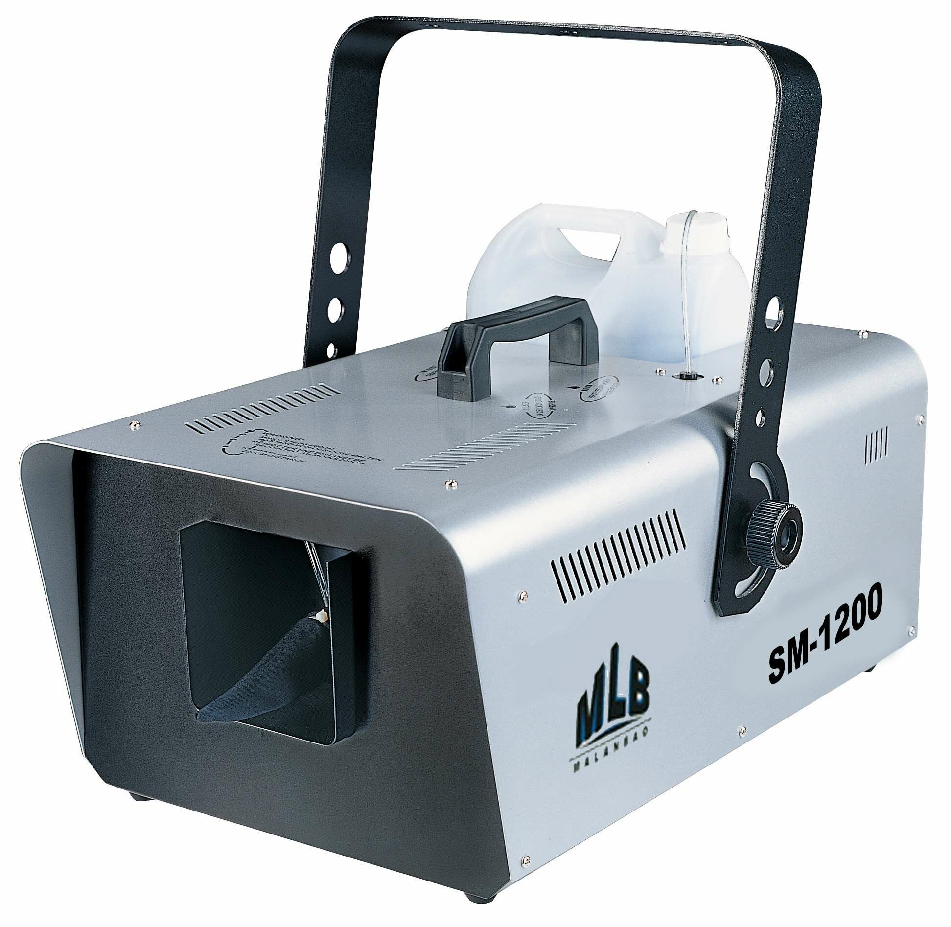 MLB SM-1200 Генератор снега, 5л емкость для жидкости, 1200Вт, управление: DMX-512, проводной ПДУ с регулировкой уровня производительности, беспроводной ПДУ, производительность: 60 куб. м, уровень шума: 60Дб/1м, 9,8 кг.