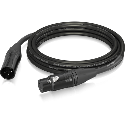 Behringer PMC-500 микрофонный кабель XLR female — XLR male, разъемы Neutrik, 5.0 м, 2 x 0.22 mm², диаметр 6.8 мм, черный