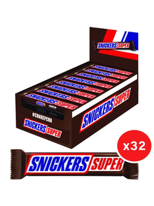 Батончик Snickers Super с карамелью, арахисом и нугой, 80 г, 32 шт.
