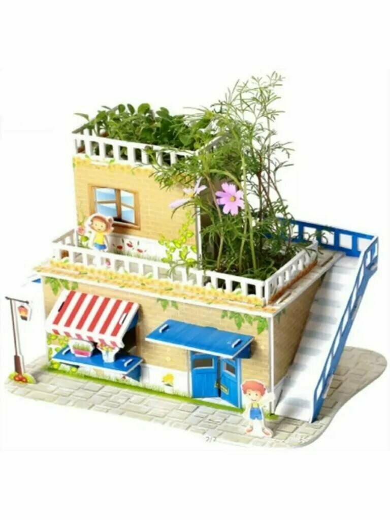 Mini Zilipoo 3 D Пазлы Сельский пейзаж с растениями / Милый дом 30 деталей