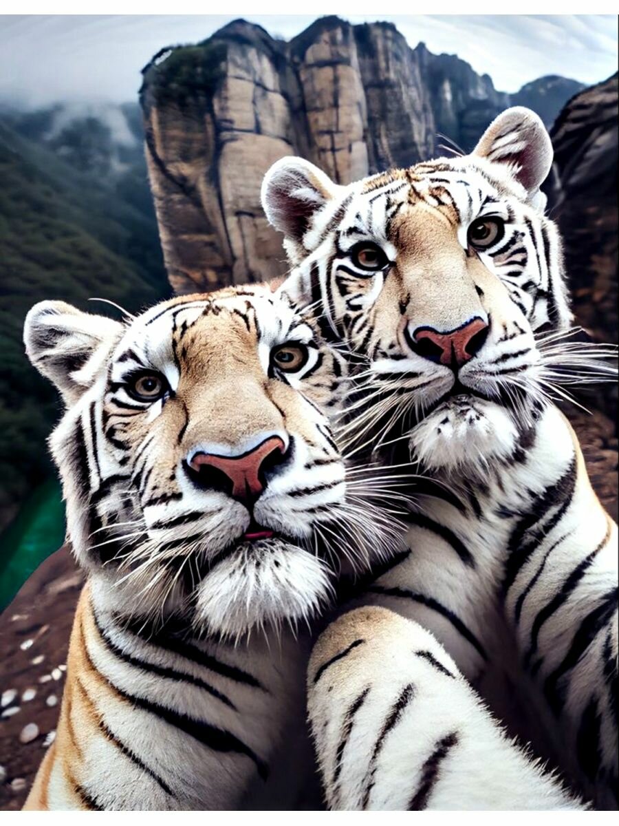 Картина по номерам Бенгальские тигры 40х50 см АртТойс