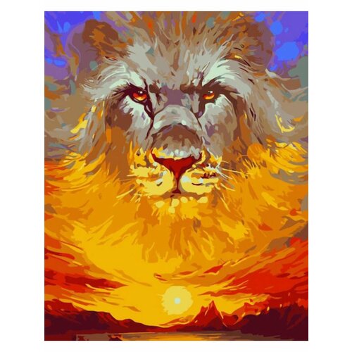 Картина по номерам Огненный лев 40х50 см