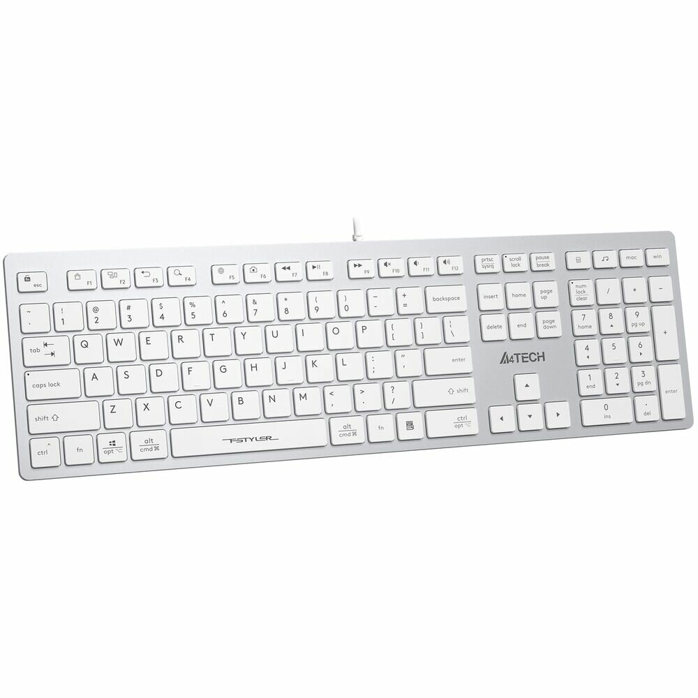 Клавиатура A4Tech Fstyler FX50 белый USB slim Multimedia (FX50 White) .