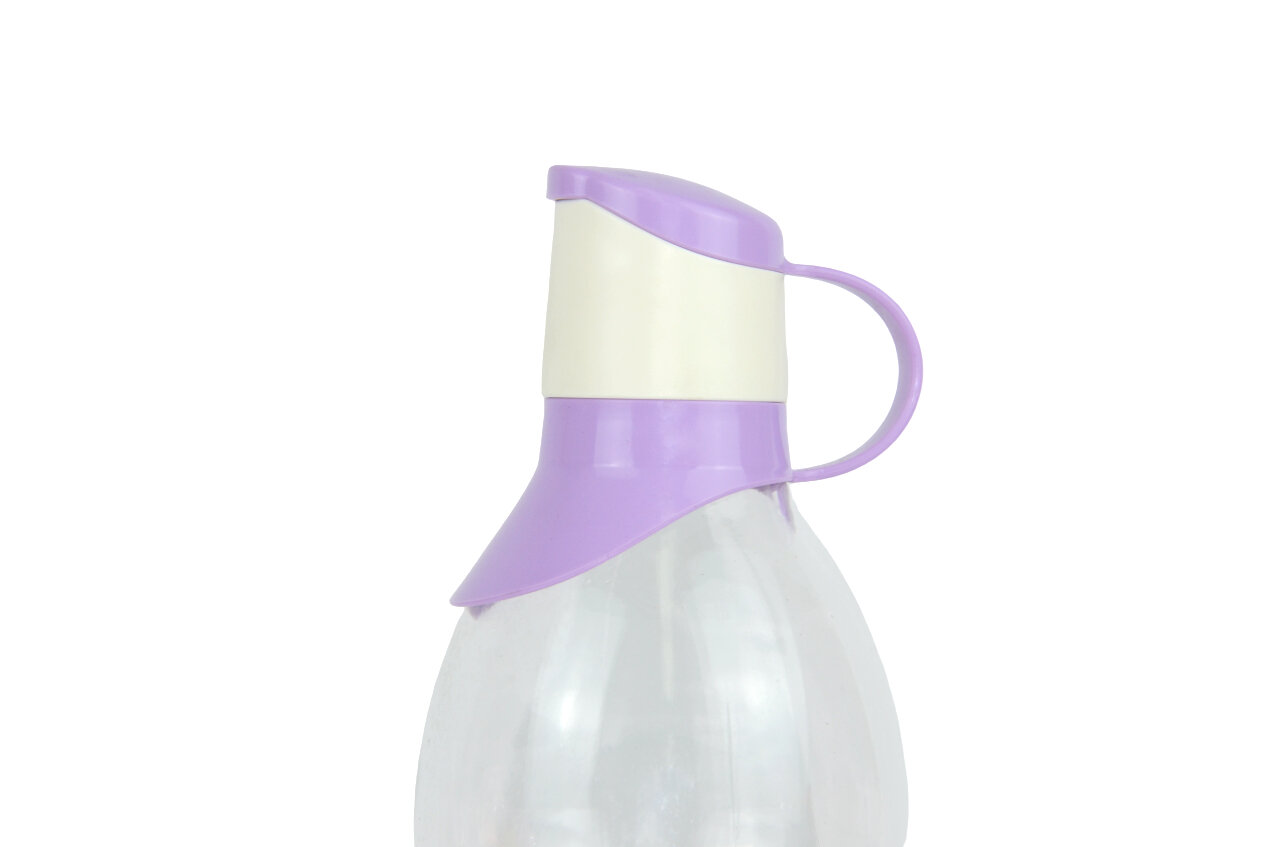 Бутылка для воды, жидкости 1000 мл. стеклянная фиолетовая - фотография № 3