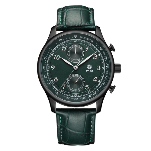 Наручные часы УЧЗ 3080L-3, зеленый, черный