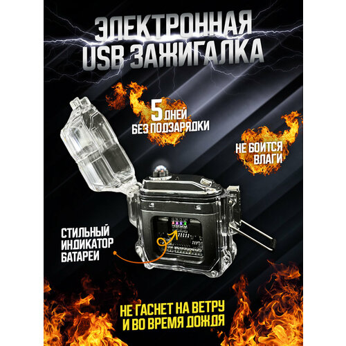 Электронная зажигалка подарочная, зарядка по USB