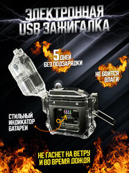 Электронная зажигалка подарочная, зарядка по USB