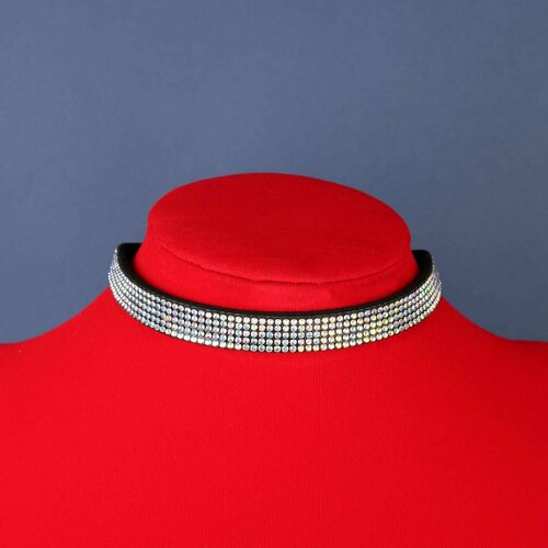 Чокер Артика искусственный камень серебряный черный 399₽