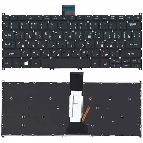 Клавиатура для ноутбука Acer Aspire V5-122P черная с подсветкой клавиатура для ноутбука acer aspire v5 122p белая