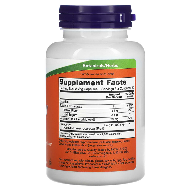 Картинки NOW Foods, клюквенные капсулы, 100 растительных капсул