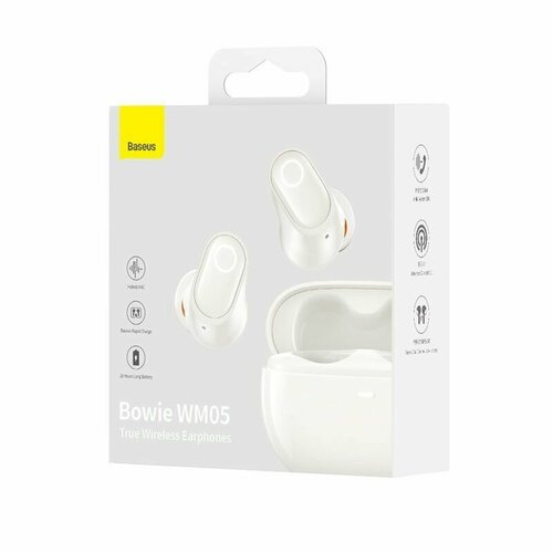 Наушники Baseus Bowie WM05 True Wireless Earphones Creamy-White (NGTW2000020) наушники baseus true wireless earphones bowie e8 black nge8 01