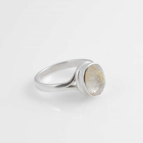 Кольцо Milana Silver, серебро, 925 проба, кварц, размер 18, серебристый кулон рутиловый кварц волосатик 23 42мм радугакамня