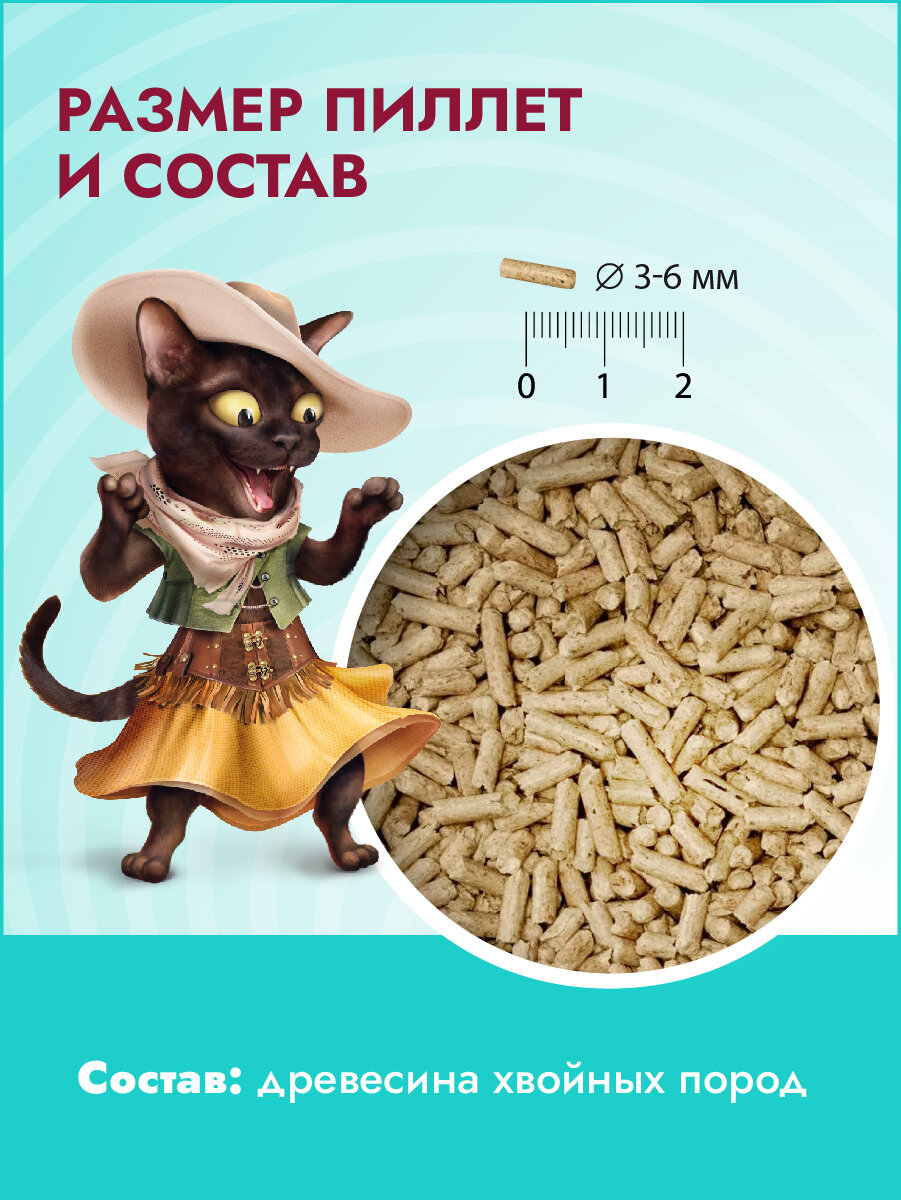 Наполнитель для кошачьего туалета древесный комкующийся Banditos 5л/2,2кг — фото 1