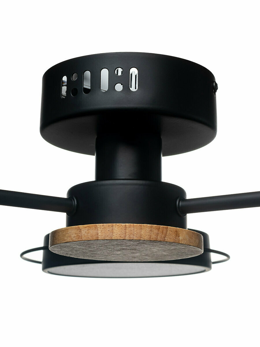Люстра потолочная светодиодная Lamplandia Bergen Black L1479 с пультом управления, 15 м²,регулируемый белый свет, цвет черный - фото №10