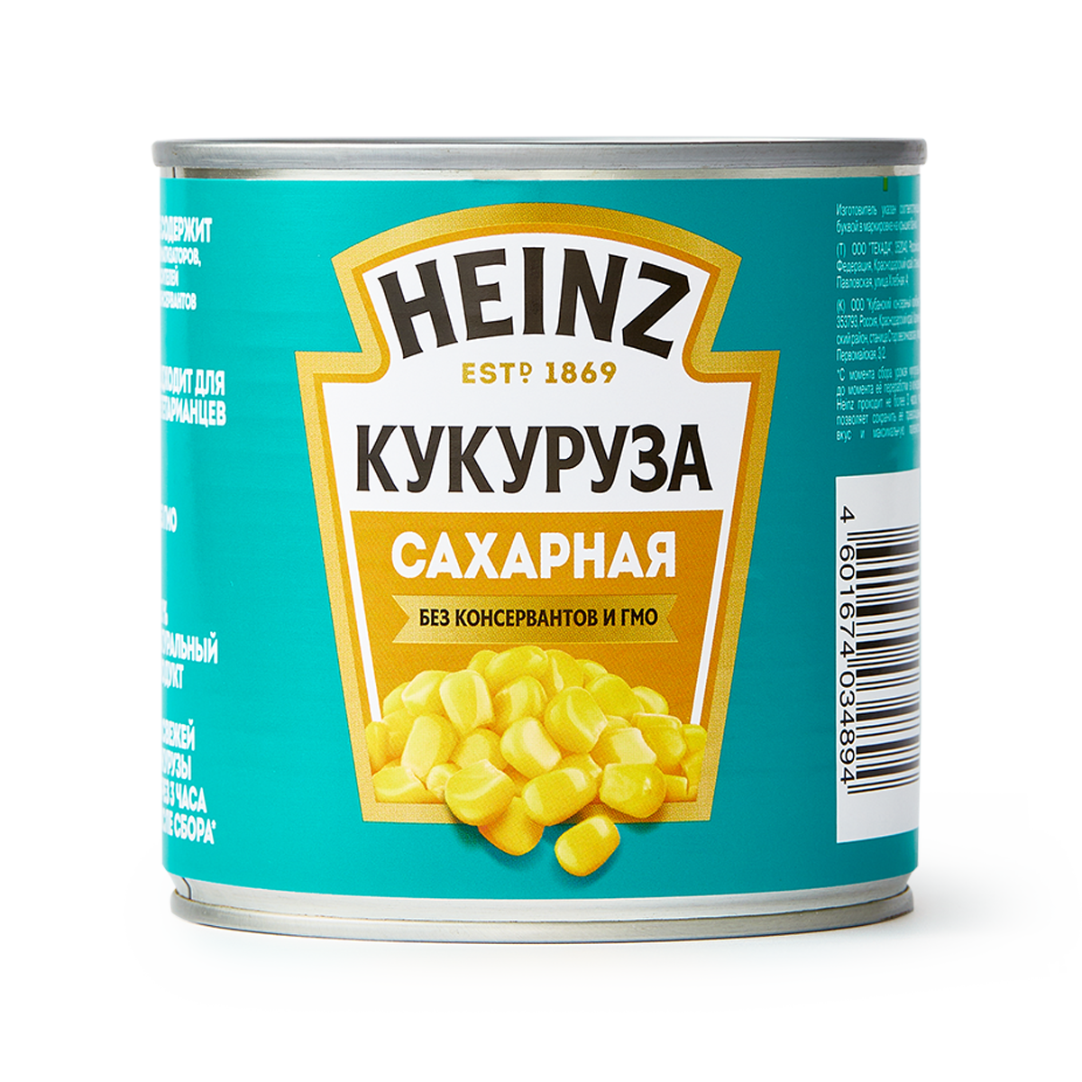 Кукуруза сладкая Heinz, в зернах, в рассоле, жестяная банка, 340 г