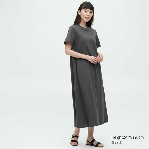 Платье Uniqlo, хлопок, размер XL, серый