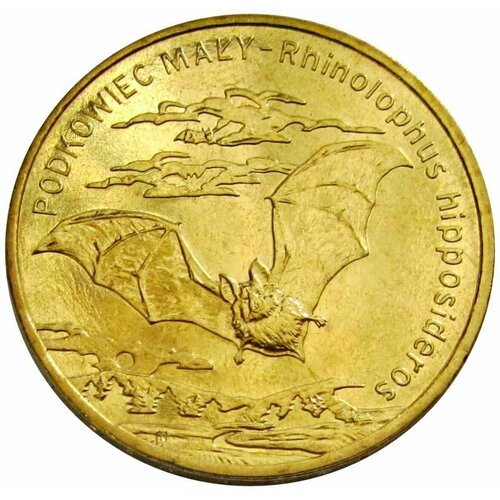 2 злотых 2010 Польша, Летучая мышь- Малый подковонос монеты польши 2 злотых 1975 года и 5 злотых 1987 года