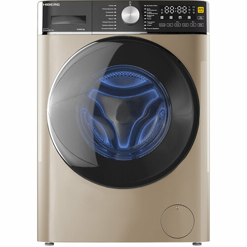 Стиральная машина с сушкой HIBERG i-DDQ8 - 10614 G, инвертор, прямой привод, 10,5 кг загрузка, 1400 об/мин, 16 программ, темно-серый