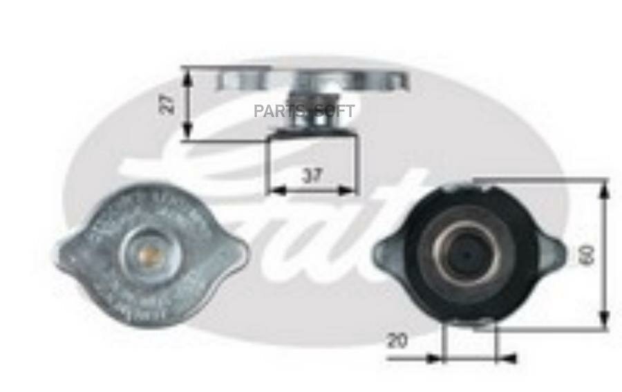 RC217_крышка радиатора!\ MB W124/W140/W201/W202/W210 1.8-3.5TD all 82-02 GATES / арт. RC217 - (1 шт)