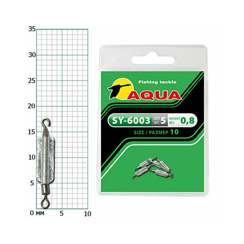 Груз с вертлюгом для рыбалки AQUA SY-6003 №10 (0,8g) (упк. 5шт.)