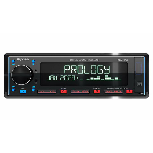 Автомагнитола Prology PRM-100 1DIN 4x140Вт v4.2 ПДУ RDS (PRPRM100) (упаковка вскрыта)