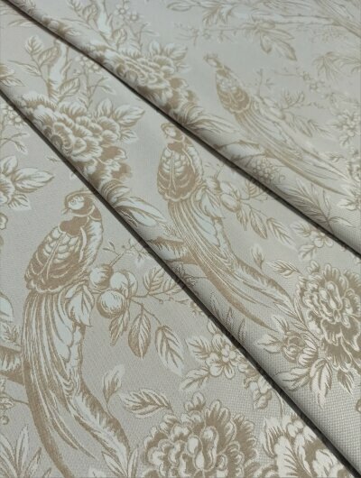 Ткань для штор 280*100см Копенгаген цвет 56 Птицы и цветы жаккард