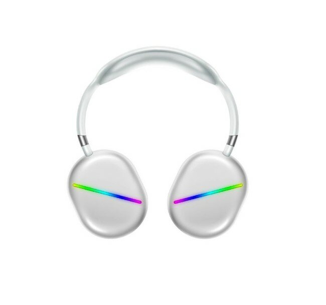 Беспроводные Bluetooth-наушники / светодиодная подсветка / MP3 плеер / FM-радио / регулировка громкости /silver