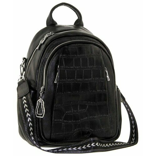 фото Рюкзак шоппер , фактура зернистая, черный lemoor