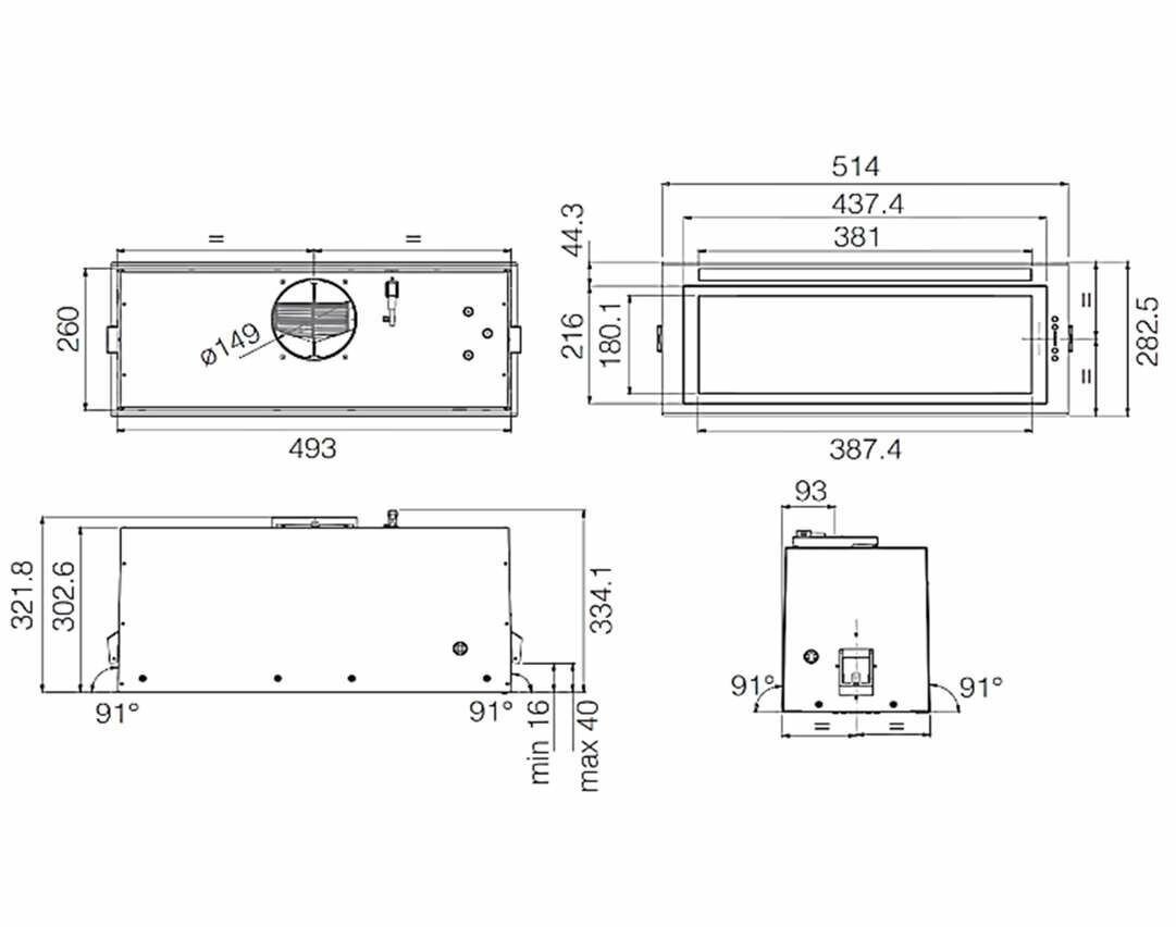 Elica Вытяжка встраиваемая Elica Lane SENSOR IX/A/52 серебристый управление: кнопочное (1 мотор) - фотография № 9