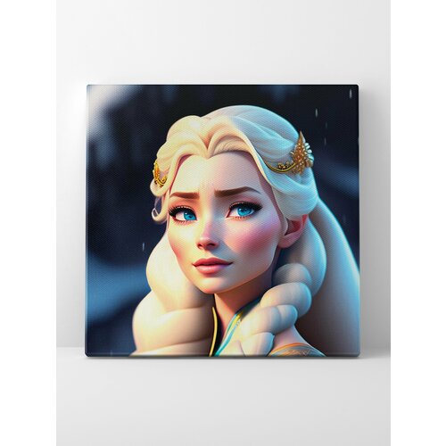 Картина нейроарт на холсте 50х50 см Эльза Холодное сердце