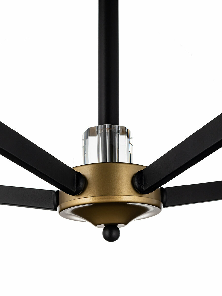 Люстра Lamplandia L1471, 5 ламп, 17 м², цвет черный/бесцветный - фото №9