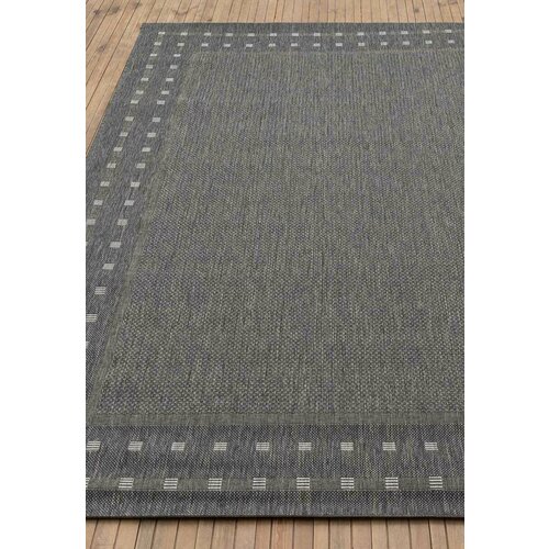 Ковер на пол, циновка 1,4 на 2 м в гостиную, для кухни, безворсовая, тёмно-серая Easy BE016-B42