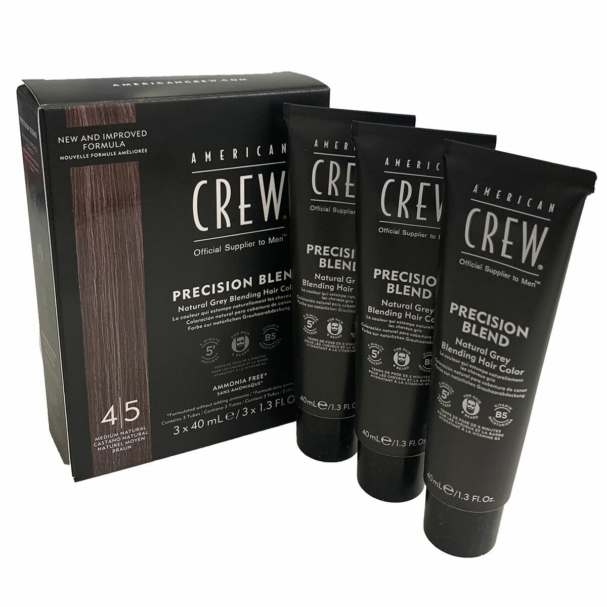 American Crew Precision Blend Краска для седых волос натуральный оттенок 4/5 3х40 мл (American Crew, ) - фото №7