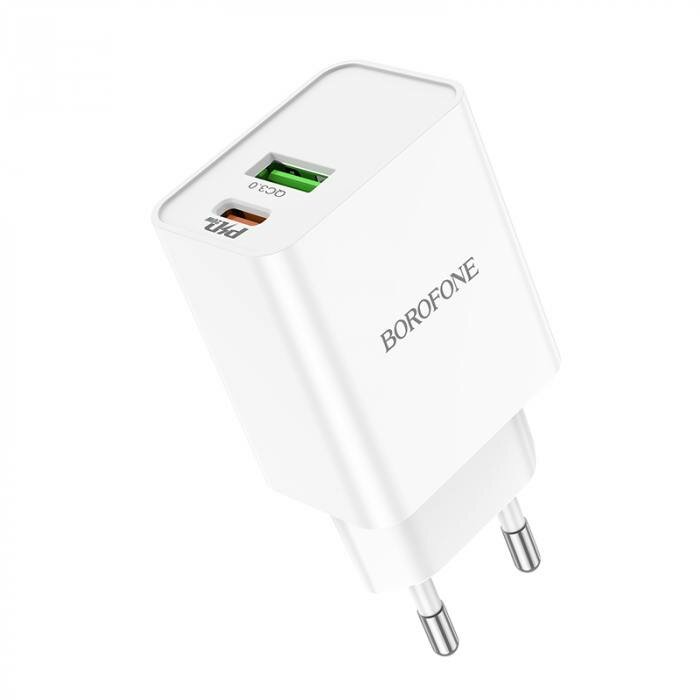 Зарядное устройство BOROFONE BA69A Resource, 1xUSB-A, 1хType-C, PD20W, белый